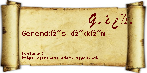 Gerendás Ádám névjegykártya