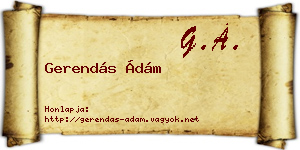 Gerendás Ádám névjegykártya